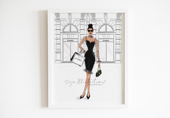 Coco Chanel Fashion Illustration Fashion Art Print Chanel 