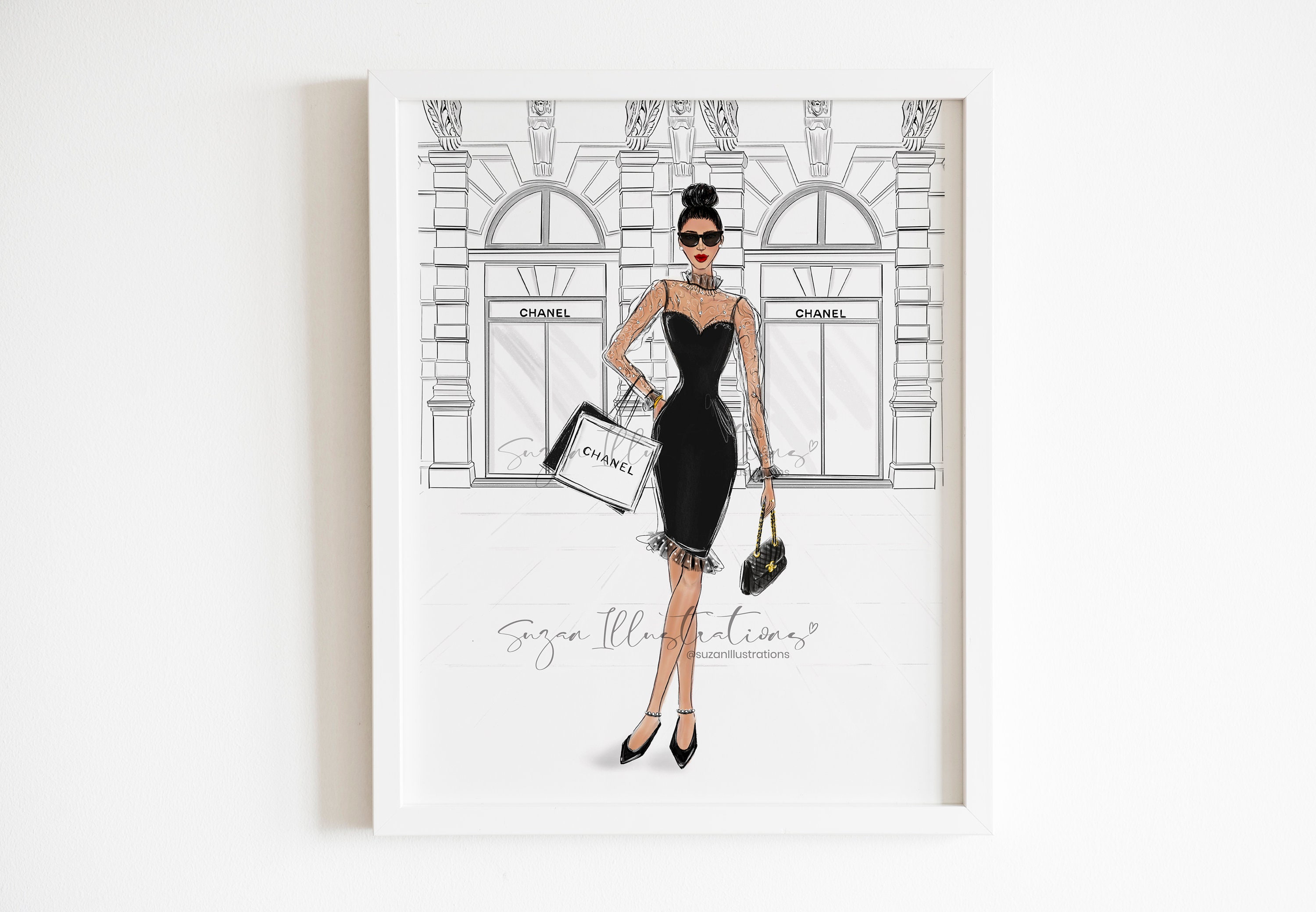 Ladies with cocktails art print fashion illustration – Lalana Arts