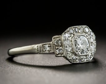 Bague en diamant de style Art déco de 1,85 ct rond créé en laboratoire pour mariage, Noël, fiançailles, cadeau d'anniversaire en argent sterling 925