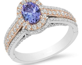 Bague de fiancailles enchantee Disney Raiponce rose de France amethyste claire et diamant 1 3 CTTW en plaque or 14 carats bicolore Bague en argent Etsy France
