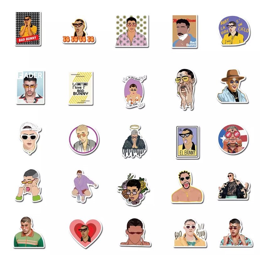 Bad Bunny Sticker Pack Cantante bad bunny Sticker Pegatinas de Etsy
