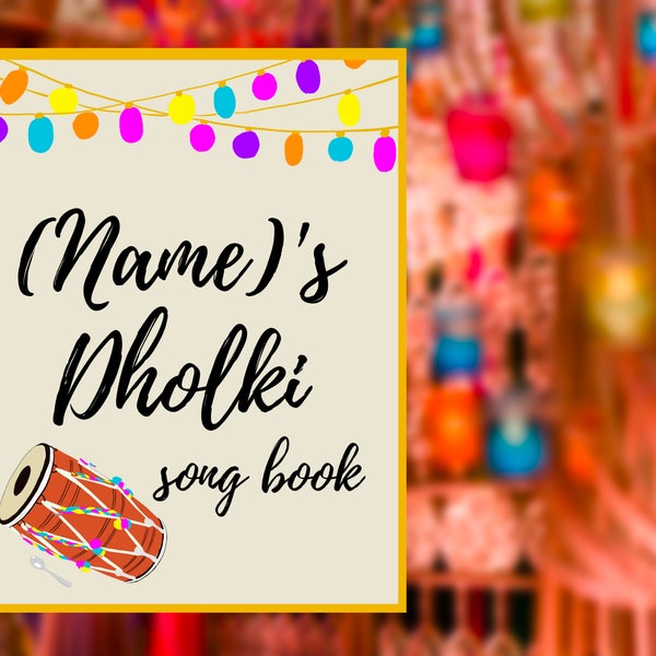 Dholki Song Book/aanpasbare digitale download/Sangeet/Mehndi/Shaadi