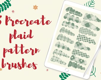 Plaid Pattern Procreate Brush Set (18 Brushes) (Digital Download)