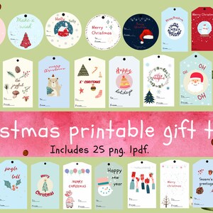 Etiqueta de presente de Natal imprimível, Etiquetas de Natal, Etiqueta de presente, Etiquetas de presente imprimíveis de Natal, Etiquetas digitais, Etiquetas de Natal