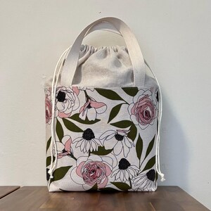 Sac à cordon, Sac de projet, Sac à lunch, Sac kinchaku, Sac en coton, Sac fourre-tout