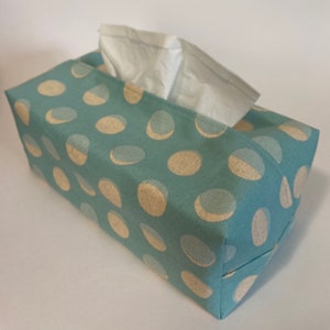 Handmade Cotton Rectangular Tissue Box Cover: Reversible Design