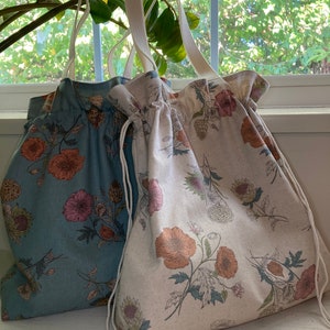 Sac à cordon, sac fourre-tout, sac kinchaku, sac en coton et lin, sac kinchaku