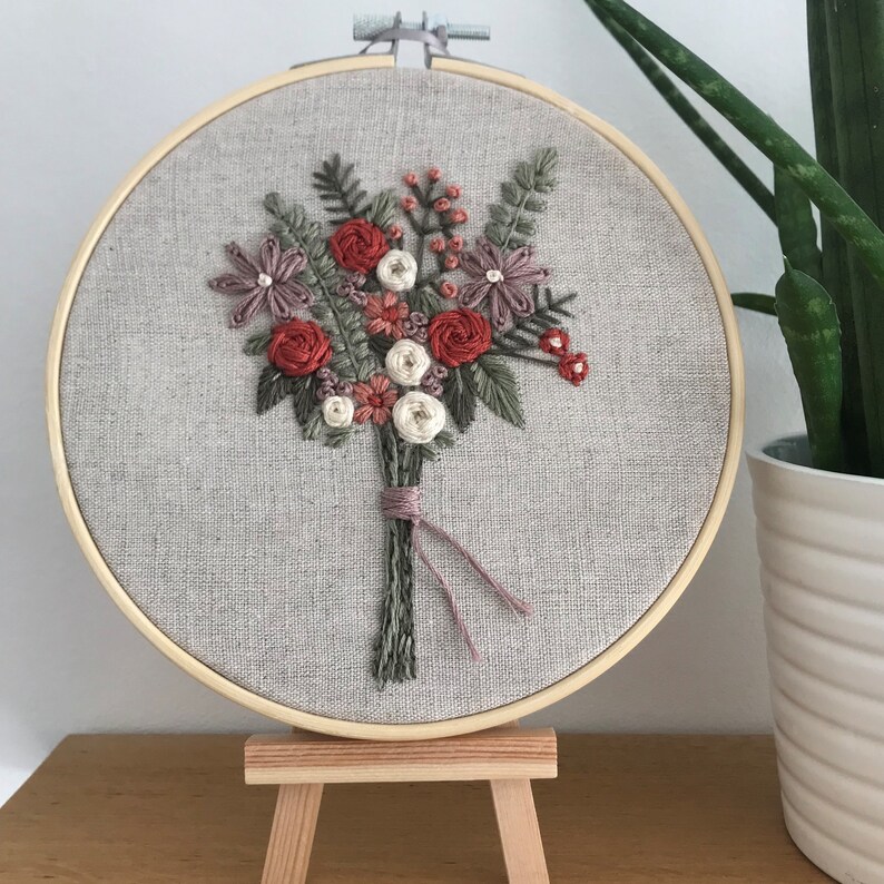 Flower Bouquet Embroidery Pattern Floral Embroidery Pattern Etsy