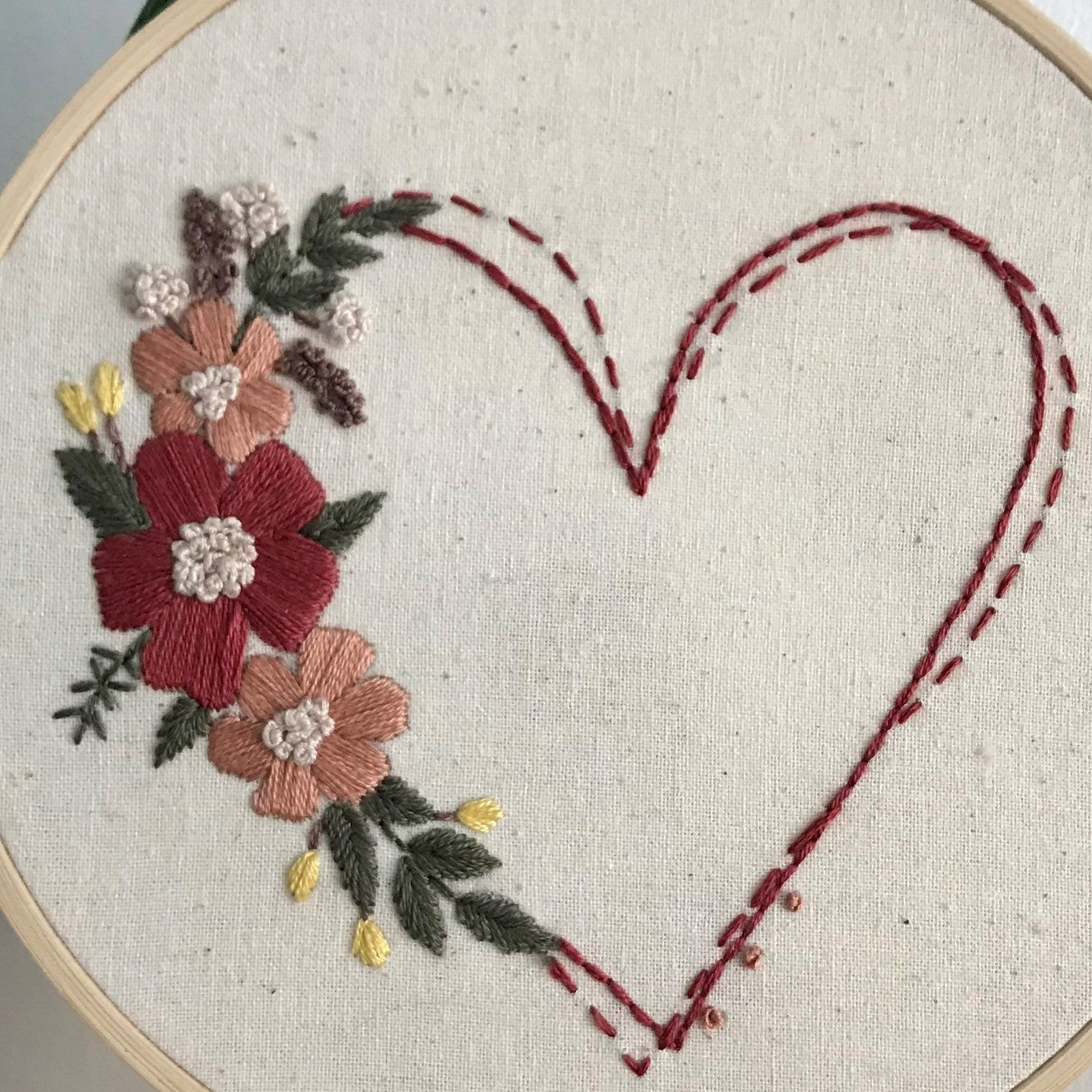 Embroidery Pattern Floral Heart Embroidery Pattern, Beginners Flowers  Embroidery, , Mothers Day Embroidery Digital Design PDF, Easy Todo -   Canada