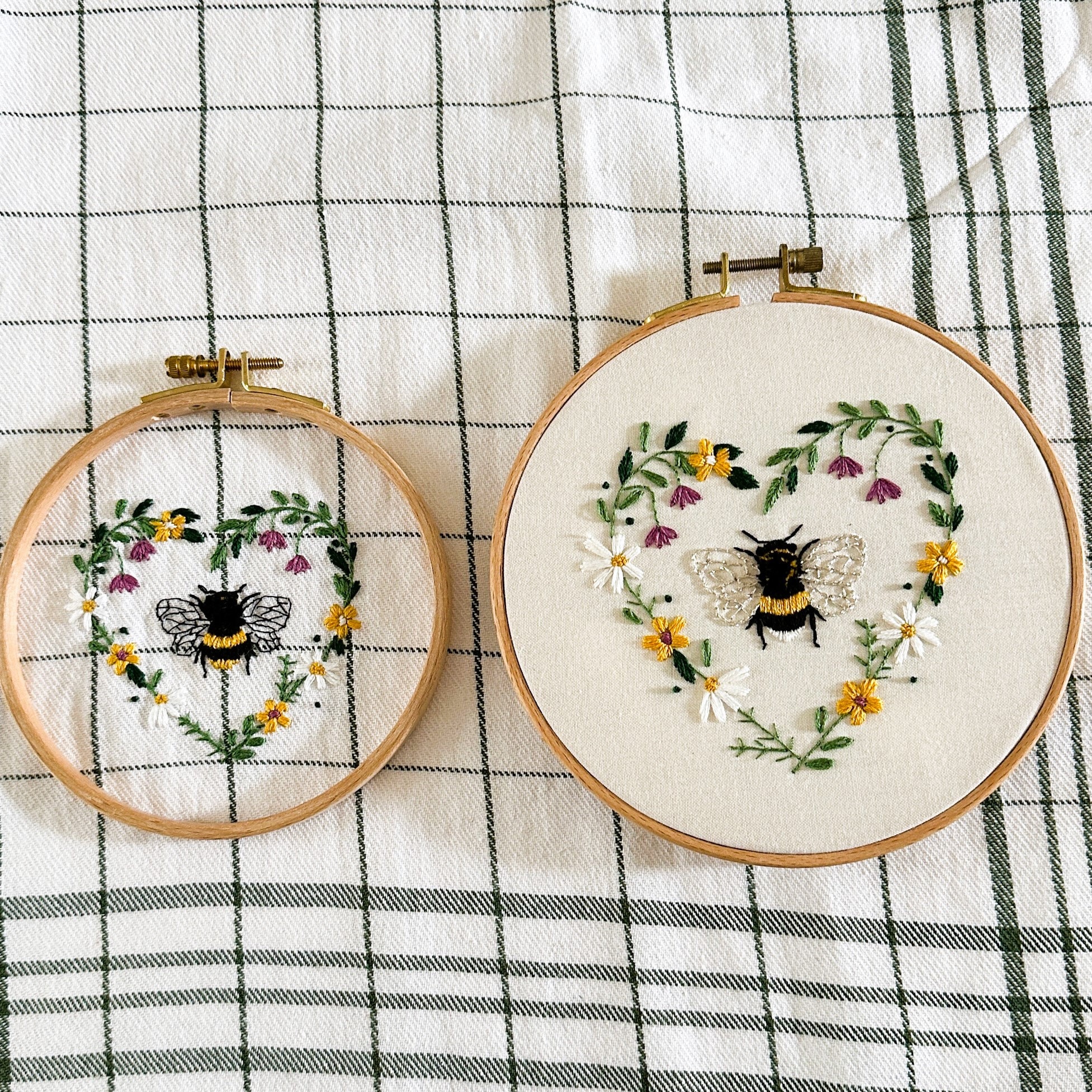 Bee Step Pattern Bee Embroidery Pattern Beginner PDF Queen Bee in Heart Bloom ...