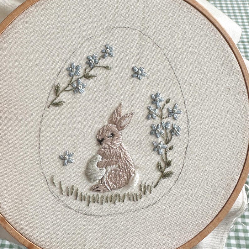 Embroidery Pattern Easter Bunny Hand Embroidery PDF Easter Egg ...