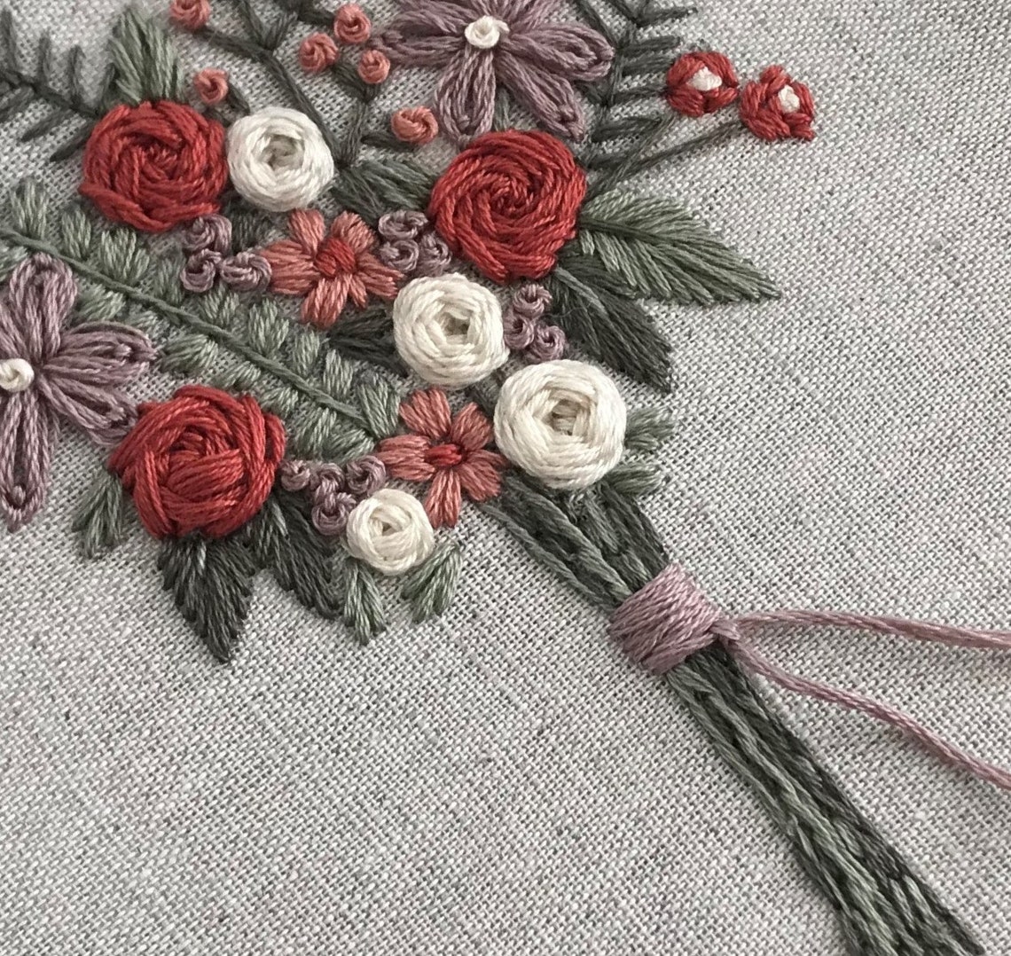 Flower Bouquet Embroidery Pattern Floral Embroidery Pattern Etsy