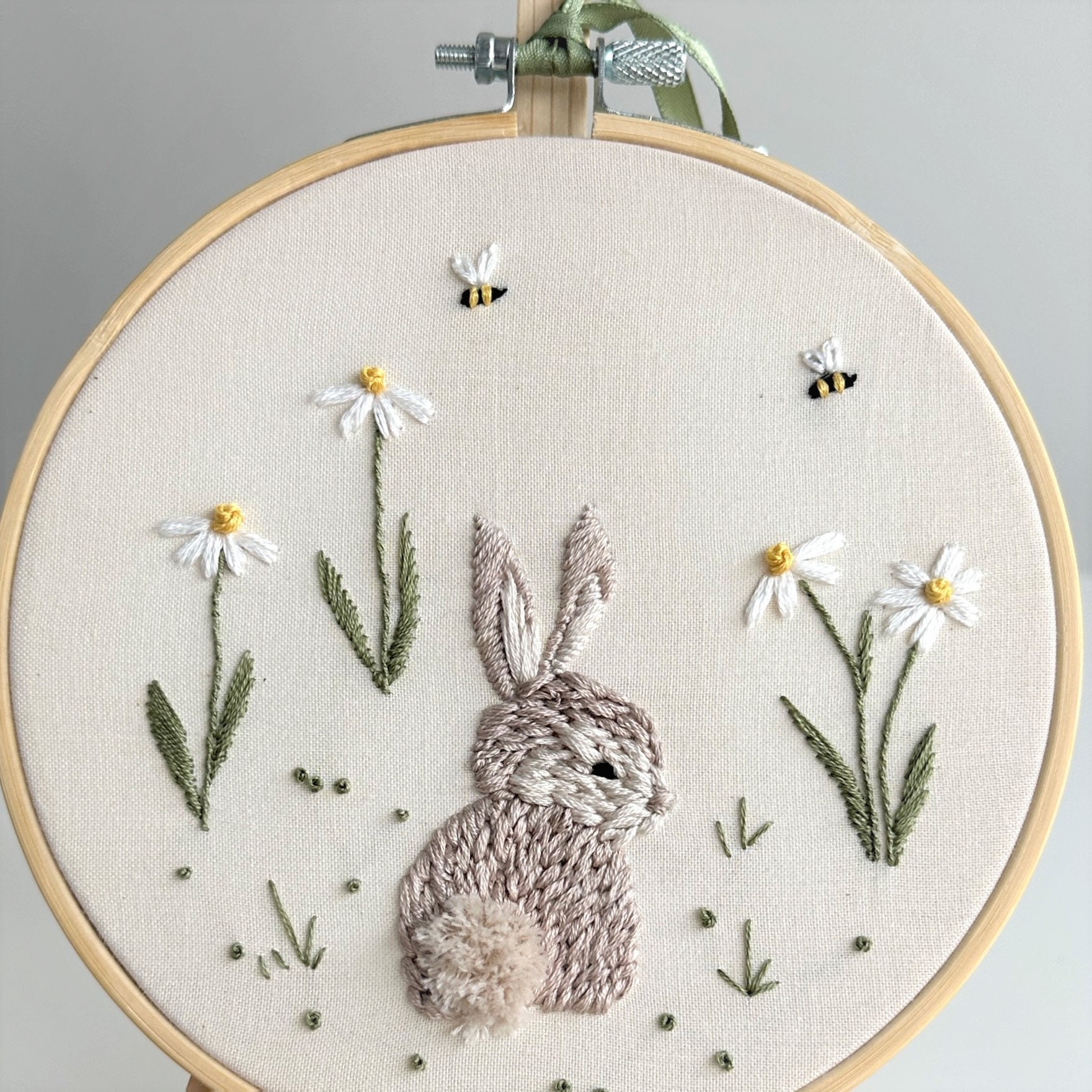 Cute Bunny Embroidery Pattern Easter Bunny Hand Embroidery - Etsy