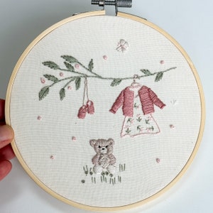 Oh Baby Girl Embroidery Pattern, Girl Baby Clothesline Design, Nursery ...