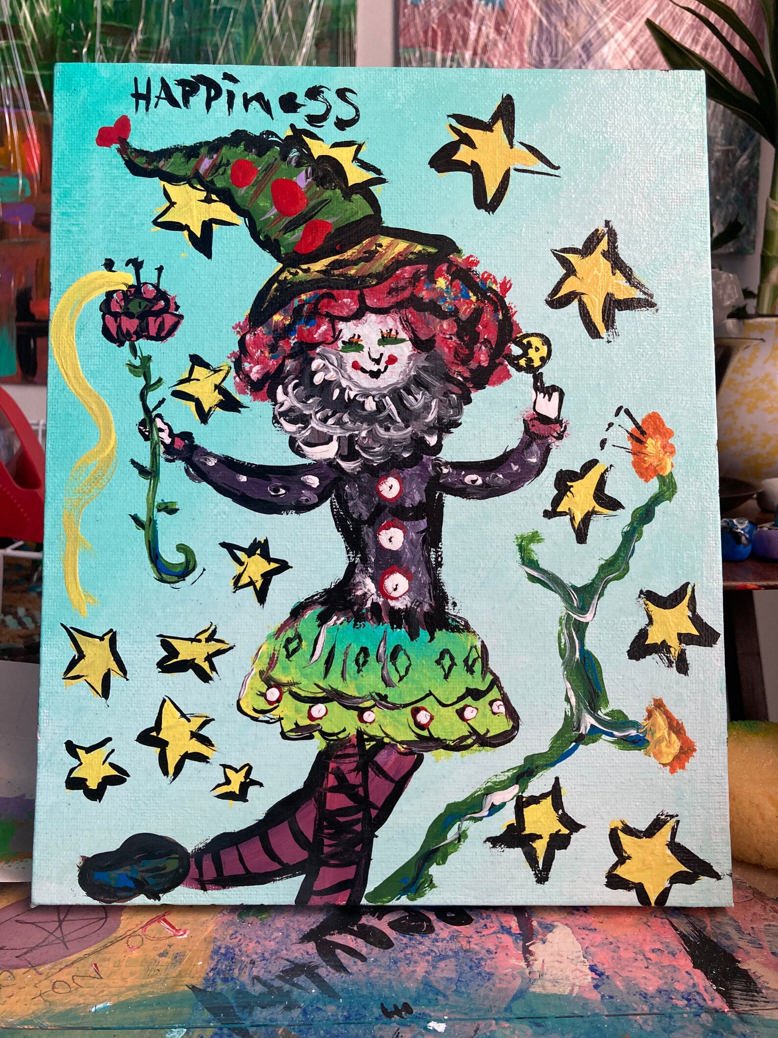 Tarot Card Artwork Happiness acrylic painting wall piece Etsy