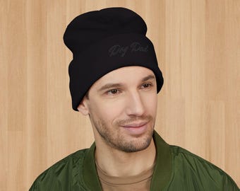 Dog Dad Embroidered Beanie - Pet Lover Winter Hat