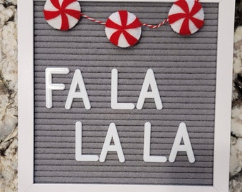 Felt Letter board peppermint garland