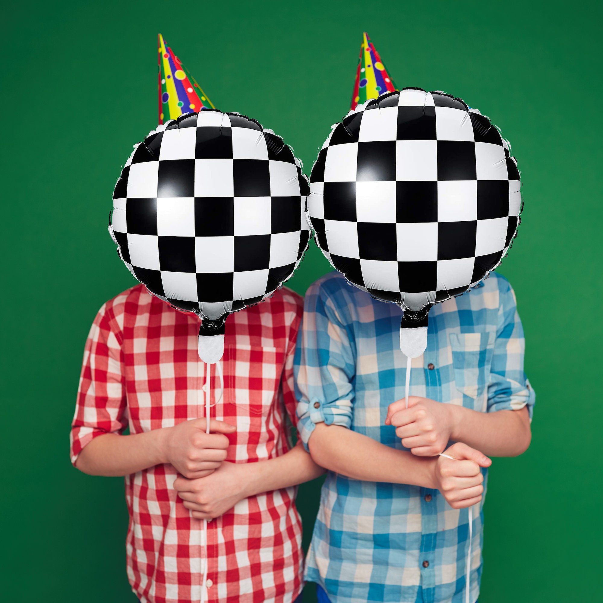 Checkerboard Balloon Mylar Balloon Black White Checkered | Etsy