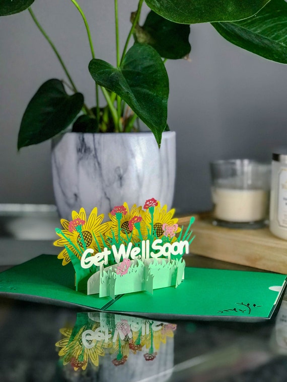 Get Well Soon Card 3D Pop up Card | Etsy