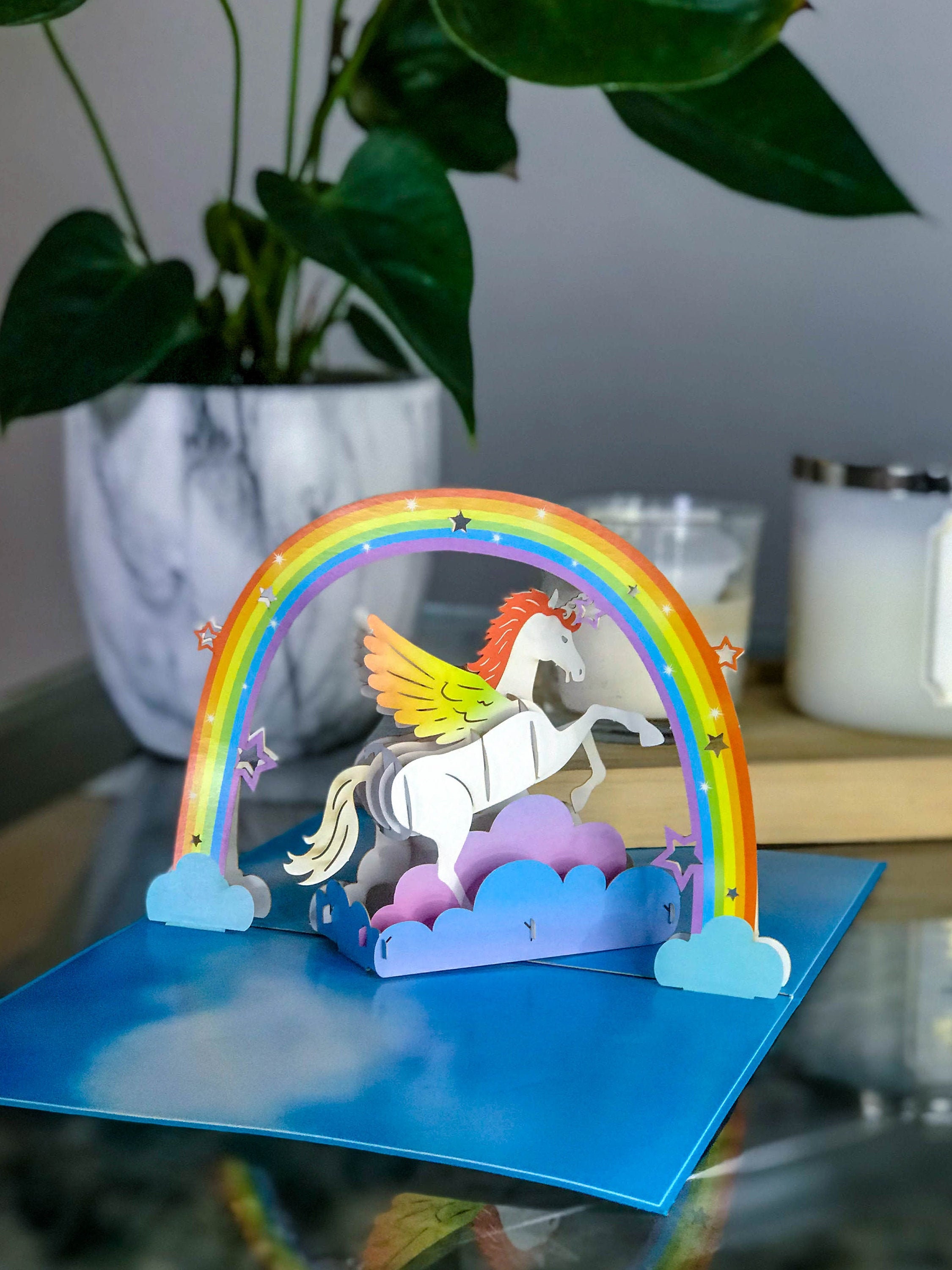Unicorn 3D Pop Up Card Birthday card | Etsy