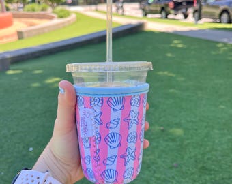 Shoreline Stripes Iced Coffee/Drink Sleeve