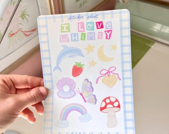 I Love Whimsy Junk Journaling Sticker Sheet