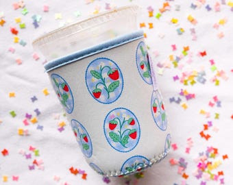 Strawberry Picnic Iced Coffee Drink Sleeve