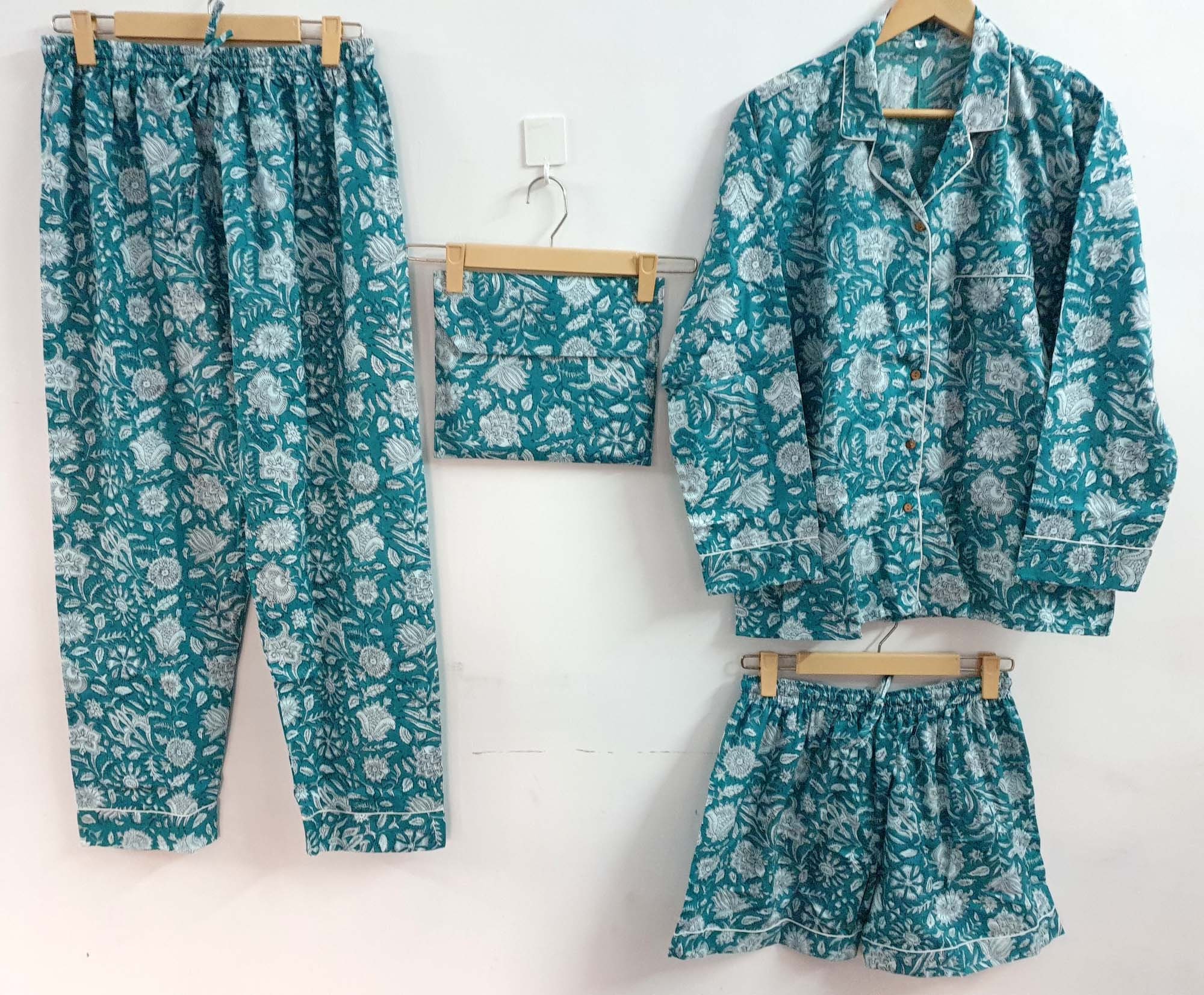Indian handblock 100 cotton women pajama set with shot hot Etsy
