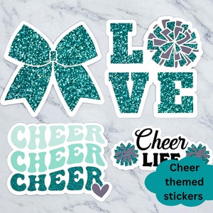 Custom Cheer Sticker Pack, Cheer Bow Vinyl Sticker, Cheer Sticker For Water Bottle, Personalized Cheer Sticker, School Spirit Cheer Stickers