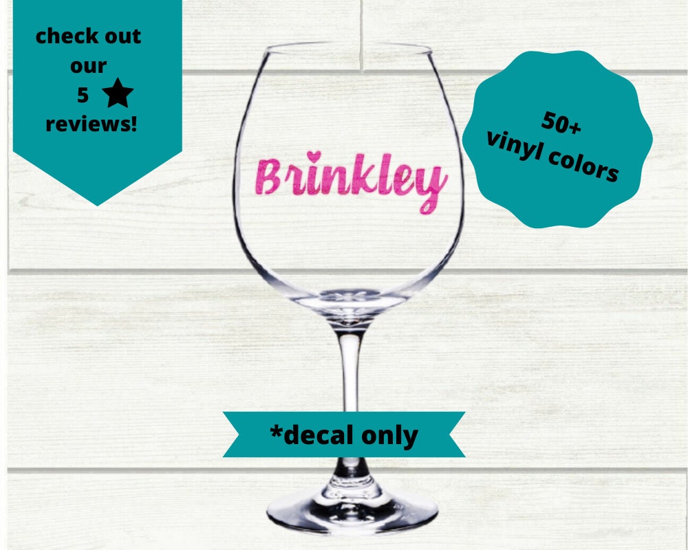 Wine Glass Decal Cup Label Decals Bridesmaid Name Decals Etsy