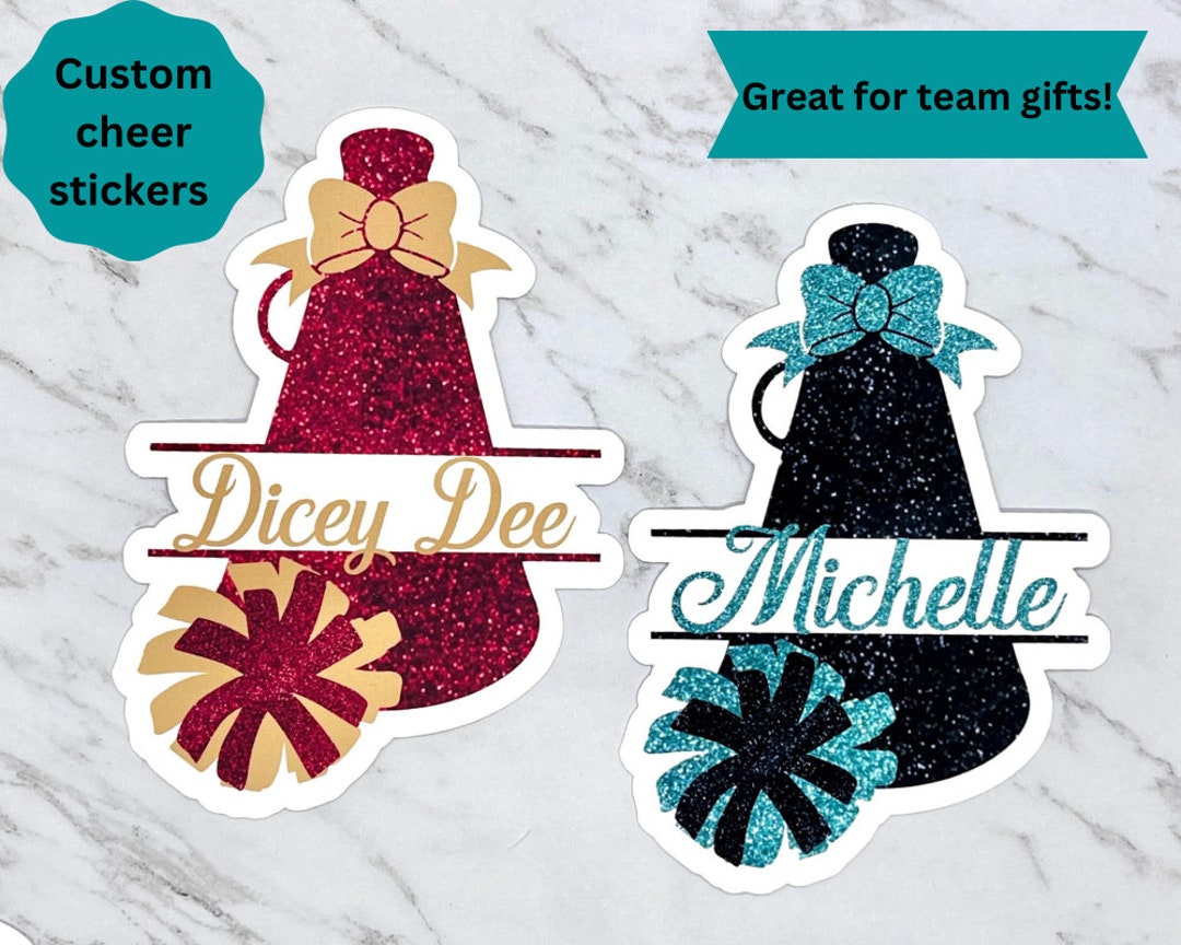 Custom Cheer Sticker, Cheer Megaphone Vinyl Sticker, Cheer Sticker for ...