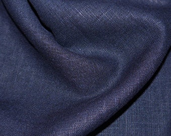 Navy Blue Linen - Enzyme Washed 228GSM 100% Linen Fabric for dressmaking, face coverings, clothes, larp, and crafts