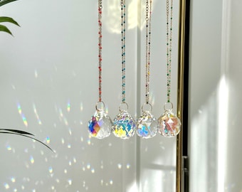 Asfour Crystal Sun Catcher, Rainbow Prism, Car Rearview Mirror Charm