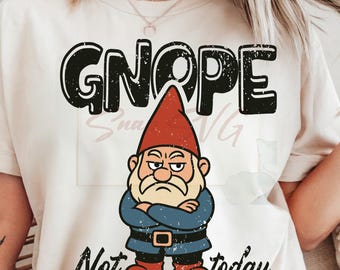 Gnomo Engraçado SVG: Arquivo de Corte Gnope Mal-humorado para Canecas, Camisetas (Download Digital)