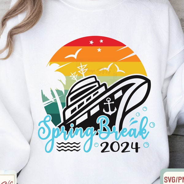 Spring Break 2024 Svg, Spring Break Crew Svg,Cruise Trip Svg, Spring Beark Svg,Cruise Vacation Svg,Family Cruise Trip,Spring Break Shirt