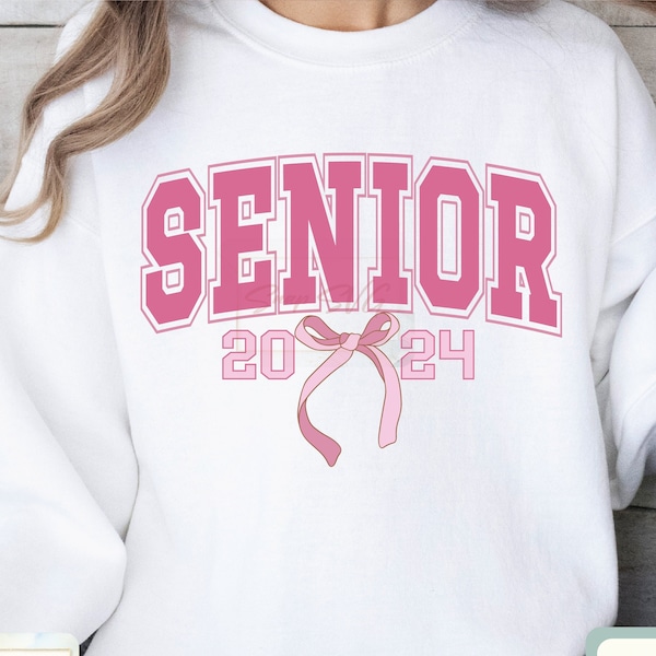 Conquette Senior 2024 SVG, Class of 2024 SVG,Aesthetic  Pink bow Svg,Graduation 2024 Svg,Senior Mom svg,School College Grad Senior T shirt