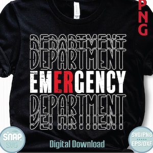 Emergency Department Nurse SVG PNG: Grunge ER Design (Digital Download)