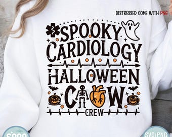 Spooky Cardiology Halloween Crew SVG PNG: Medical Clipart (Digital Download)
