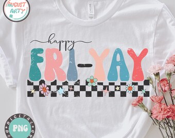 Boho Fri Yay SVG: Design de camisa de professor, estampa xadrez (download digital)