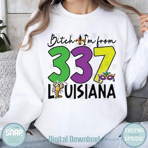 Funny Mardi Gras Louisiana SVG: fleur-de-lis, langoesten (digitale download) afbeelding 3