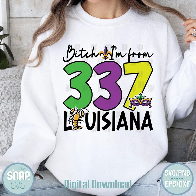 Funny Mardi Gras Louisiana SVG: fleur-de-lis, langoesten (digitale download) afbeelding 3