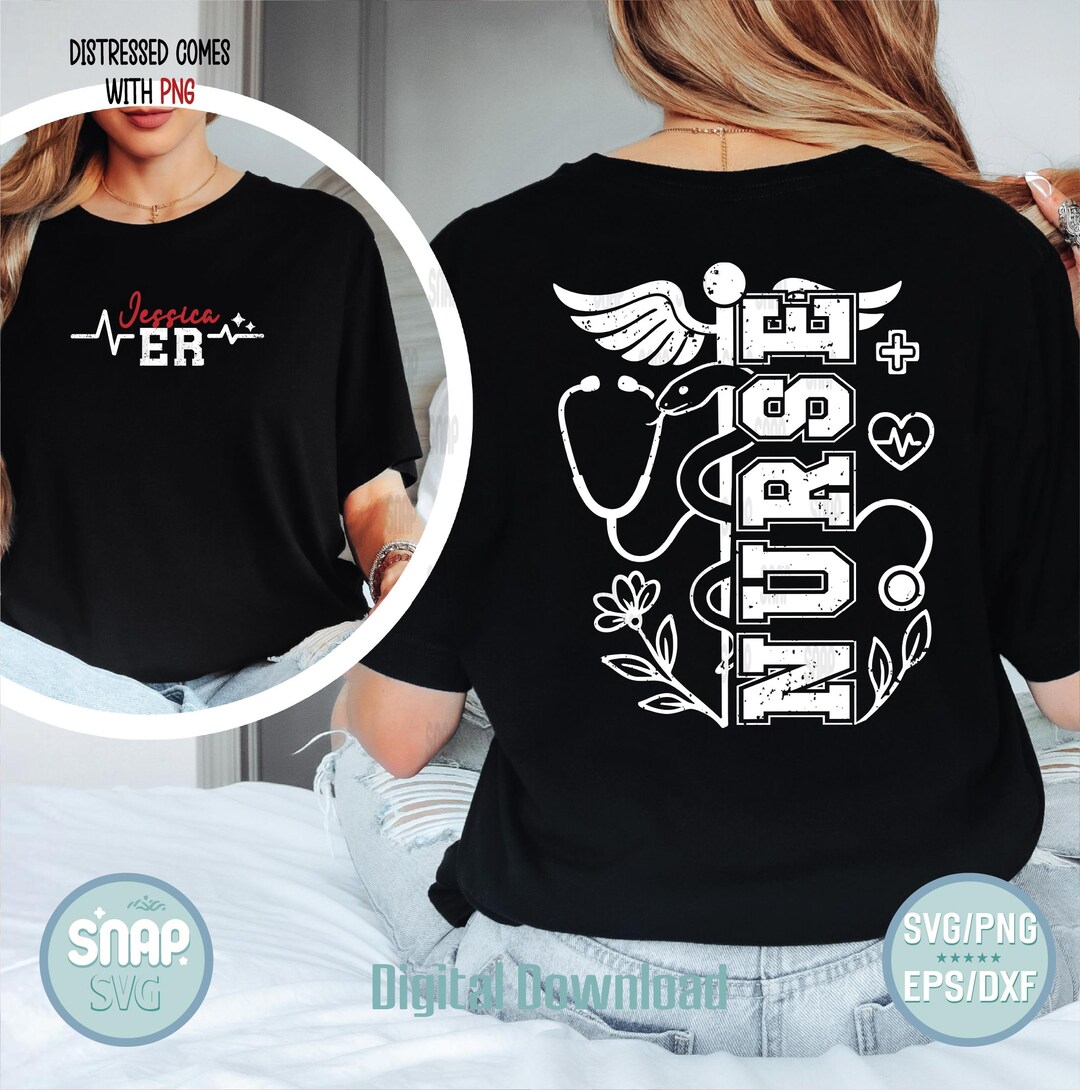 Personalized ER Nurse SVG: Emergency Room RN Cut File (digital Download ...