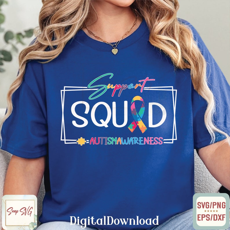 Autism Awareness Support Squad Svg Png: Neurodiversity Shirt File ...