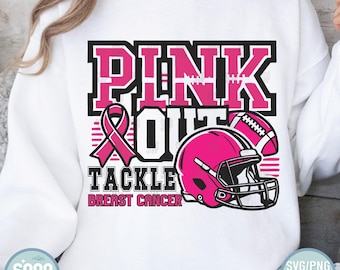 Pink Out Football Breast Cancer Awareness SVG PNG - We Fight Together (digitale download)