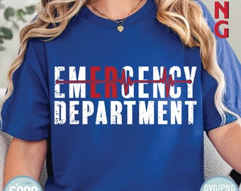 Grunge ER Nurse SVG PNG: Emergency Department Design (Digital Download)