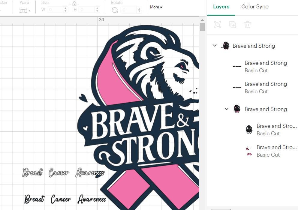 Strong Cancer Ribon Pink Ribbon Lion SVG: Brave & Strong Cancer Awareness (digital Download ...