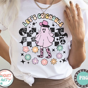 Retro Spooky Ghost Floral SVG: Cowgirl Halloween Design (Digital Download) image 1