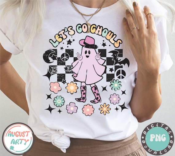 Retro Spooky Ghost Floral SVG: Cowgirl Halloween Design (Digital Download)