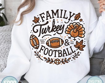 Futebol da Turquia em Família SVG: Design de Jogo de Ação de Graças (Download Digital)
