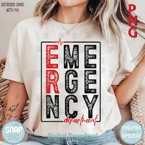 Emergency Department Grunge ER Nurse Sublimation,Emergency Room Nurse Png, Medical Workers Appreciation Gift,Er tech png,Medical office tee